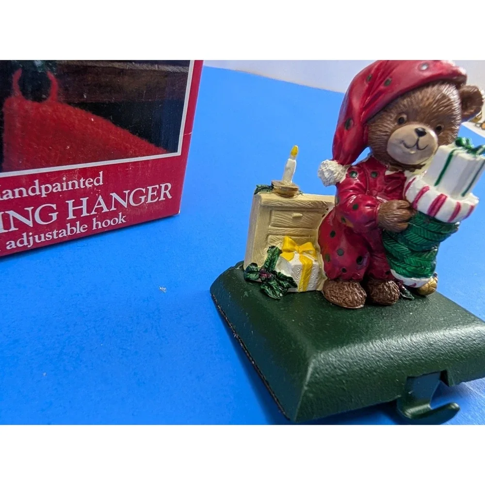 Potpourri Press Vintage Nightcap Teddy Bear Stocking Hanger
